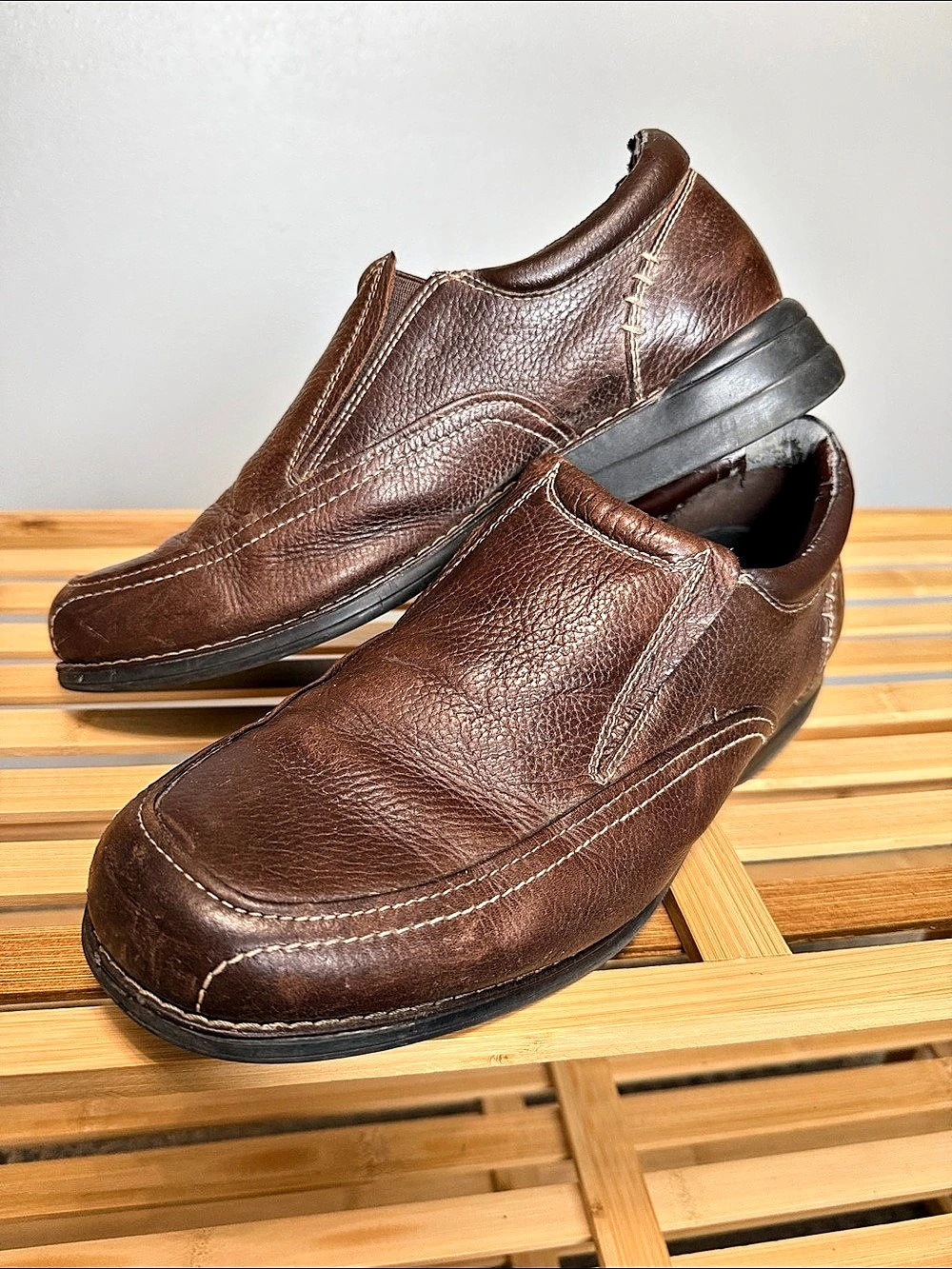 Earth Spirit Men's Brown Slip-On Loafers